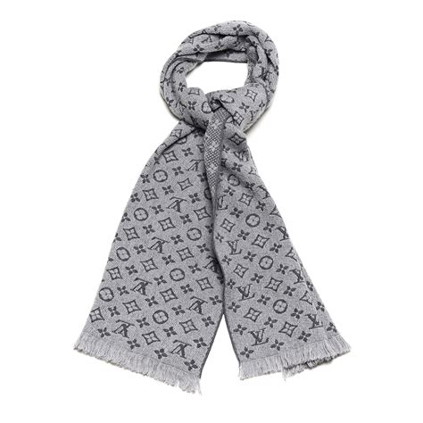 louis vuitton light grey scarf|louis vuitton wool scarf.